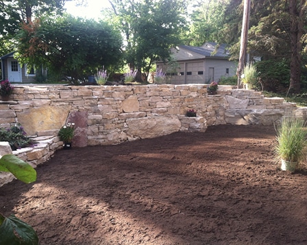 Sandman stone fireplace